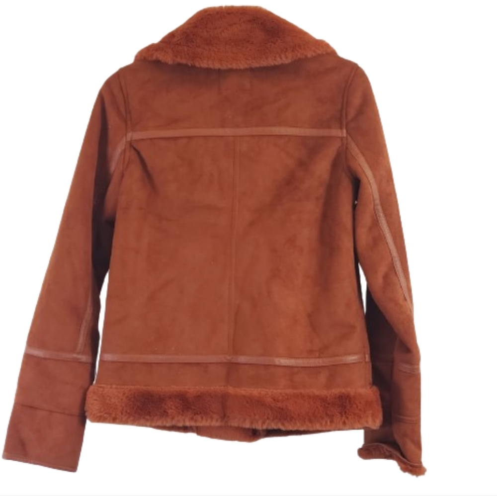 Urbancode London Aviator Style Faux Suede Coat - Picture 2 of 4